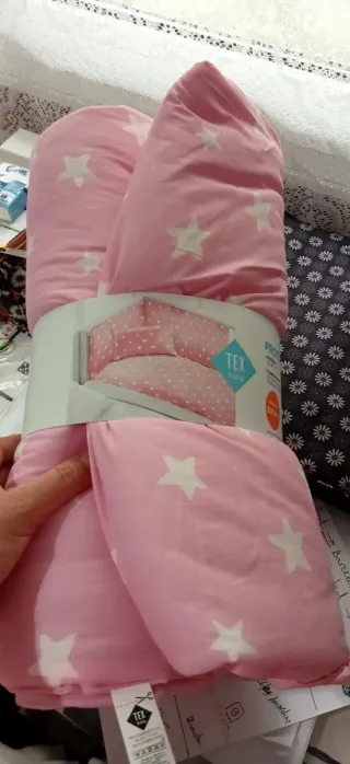 Chichonera protector cuna estrellas rosa