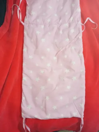 Chichonera protector cuna estrellas rosa 175x35cm