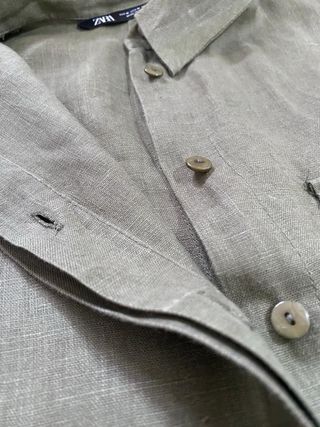 Camisa Zara verde manga corta