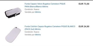 Funda Bugaboo Cameleon piqué blanco