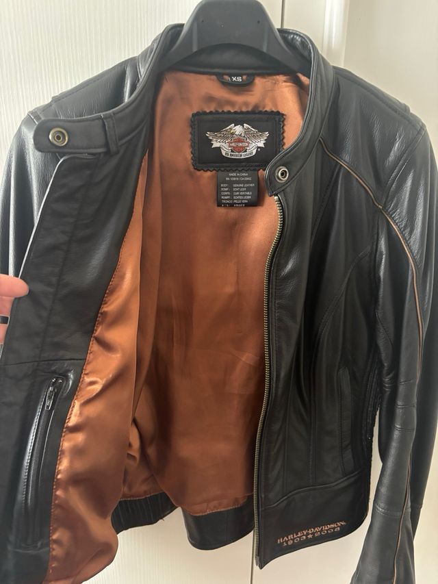 Giubbotto Donna Harley Davidson in pelle Nero