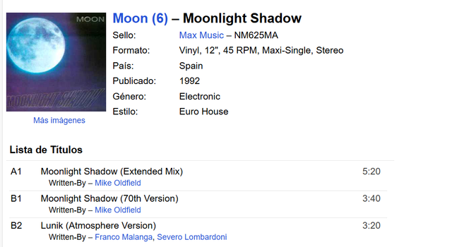Vinilo Moon - Moonlight Shadow