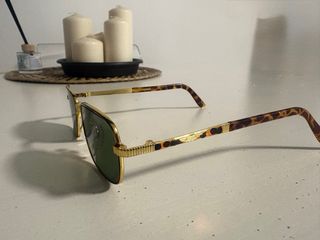 Gafas de sol vintage retro tortuga y oro unisex 