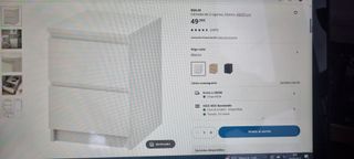 Tavolino IKEA MALM con 2 cassetti bianco