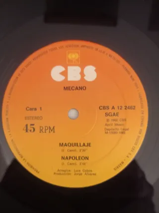 Disco Vinilo Supersingle Mecano - Maquillaje