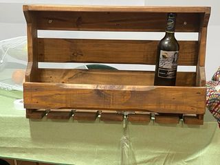 Botellero Rústico de Madera para Pared