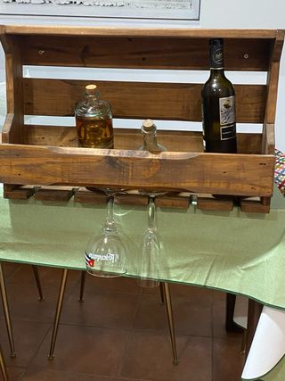 Botellero Rústico de Madera para Pared