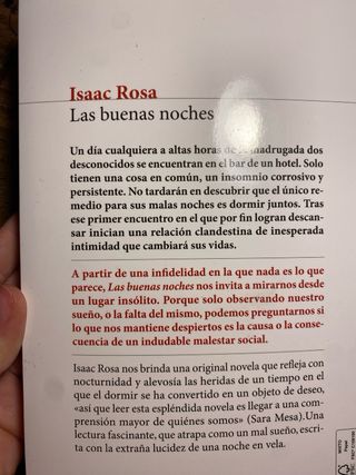 Libro Las Buenas Noches Isaac Rosa