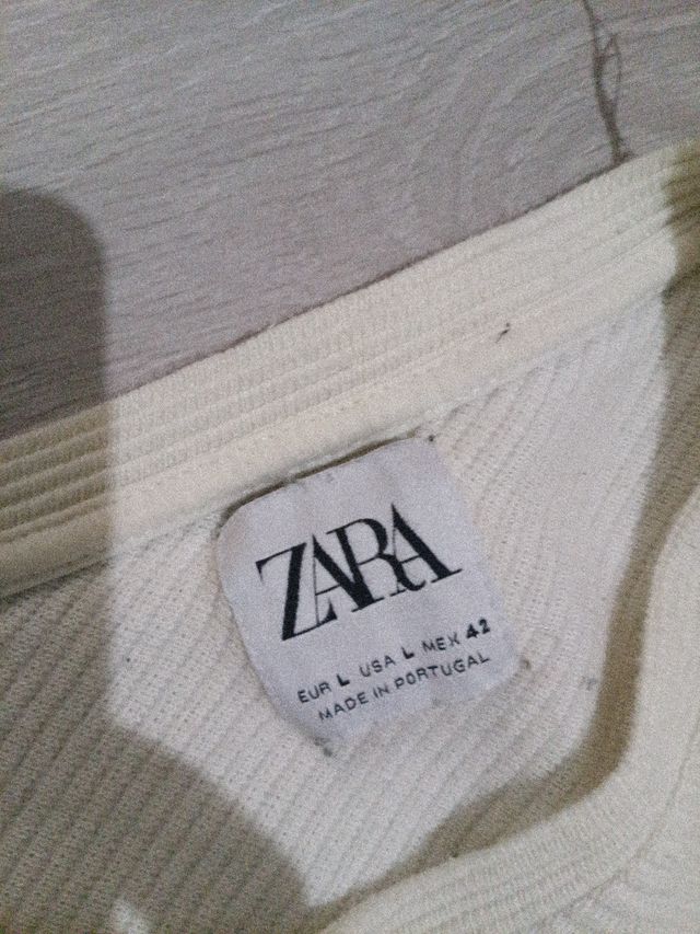 Jersey Zara Rayas Relieve Crema