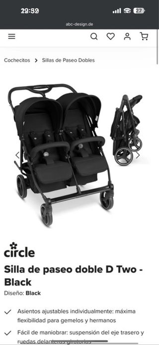 Silla gemelar ligera D'two