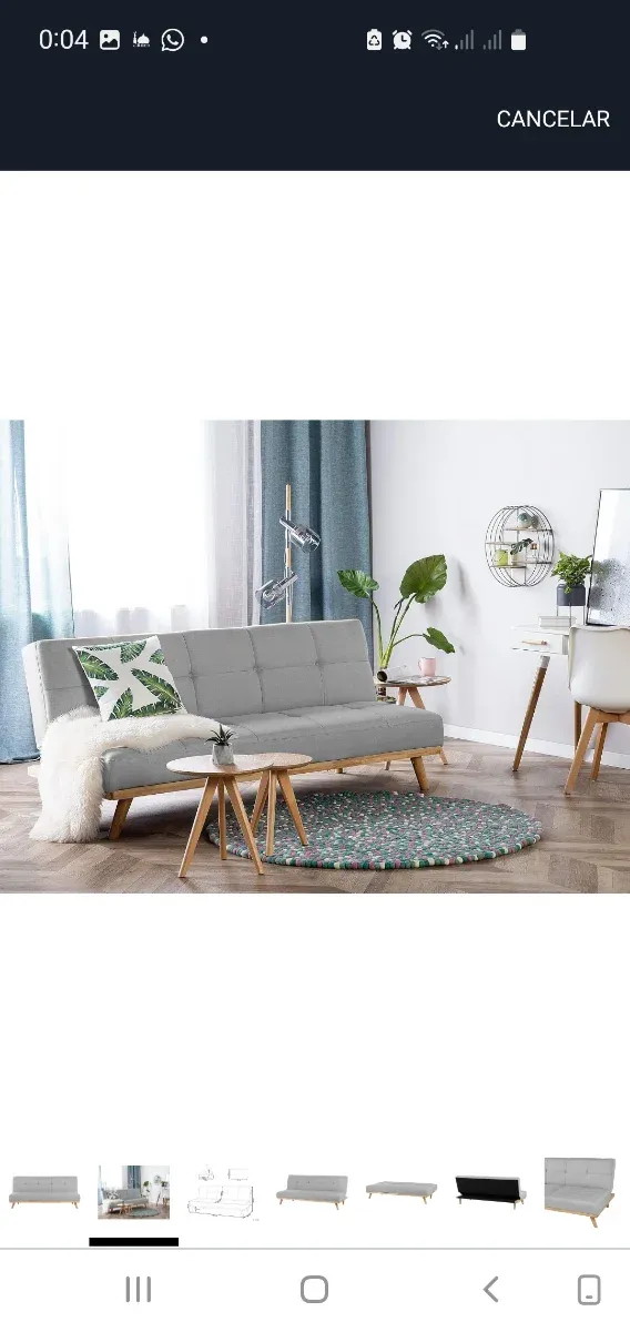 Sofá Cama Beliani Gris 3 Plazas