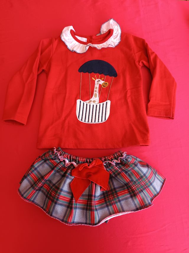 Conjunto niña 24 meses: camiseta y falda