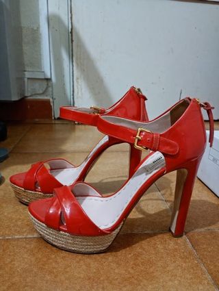 Sandalias Miu Miu Rojas Tacón Plataforma