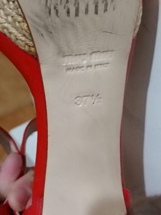 Sandalias Miu Miu Rojas Tacón Plataforma