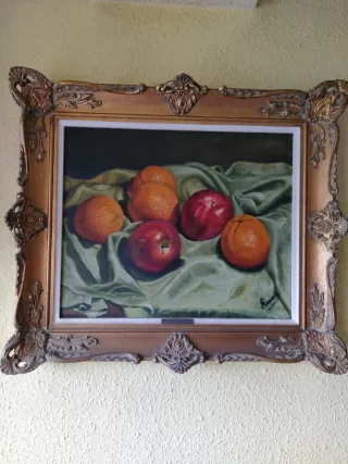 Pintura bodegón de frutas