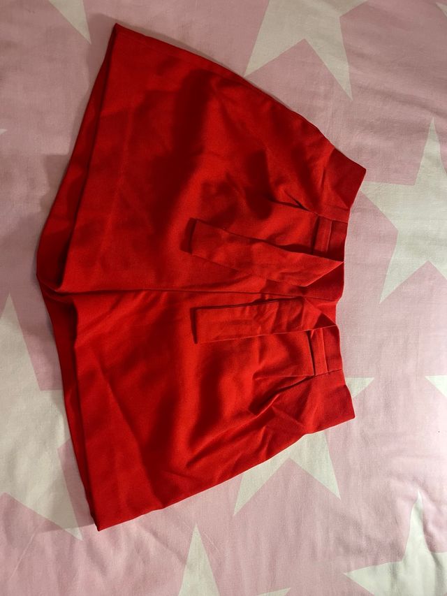 Falda pantalón niña roja T.12