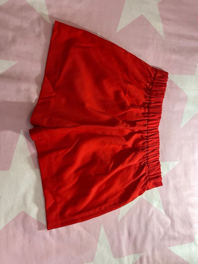 Falda pantalón niña roja T.12