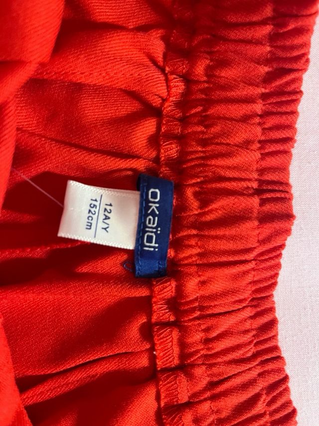 Falda pantalón niña roja T.12