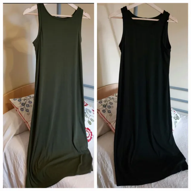Vestidos Stradivarius Talla M (Negro y Verde)