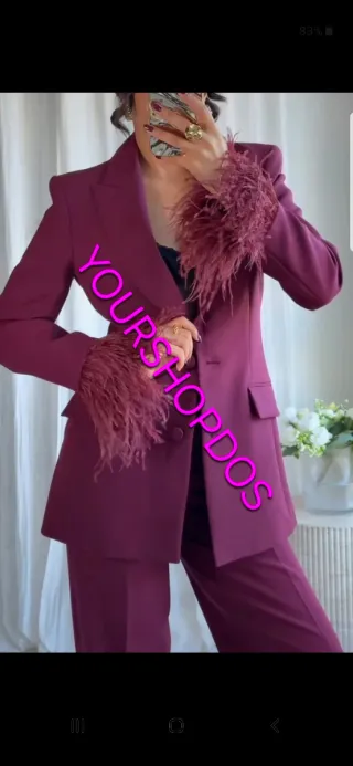 Traje Zara Blazer y Pantalón Morado