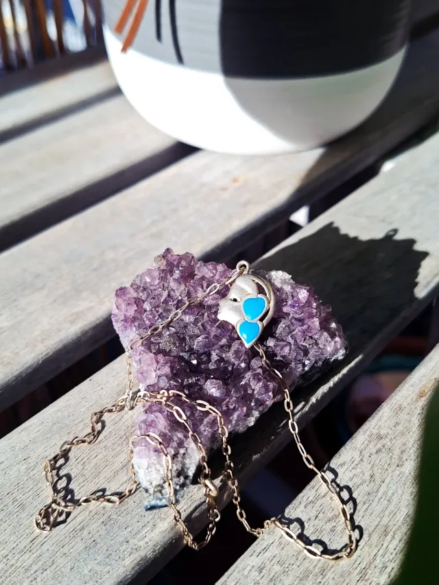 Colgante Corazón Plata Turquesa