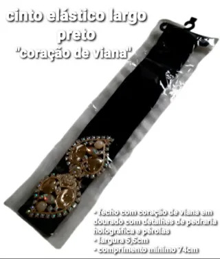 Cinto elástico largo - Coração de Viana