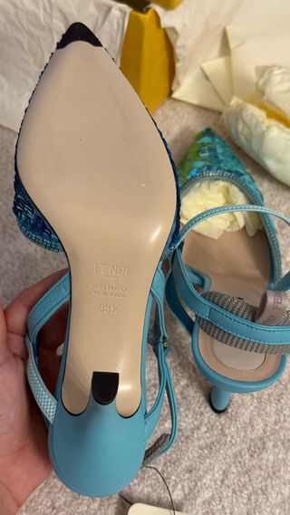 Zapatos Fendi Mujer Azul/Teal Lentejuelas