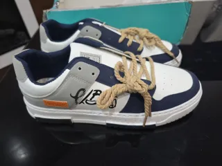 Zapatos de lona hombre azul y blanco