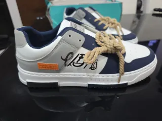 Zapatos de lona hombre azul y blanco