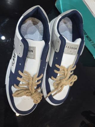 Zapatos de lona hombre azul y blanco