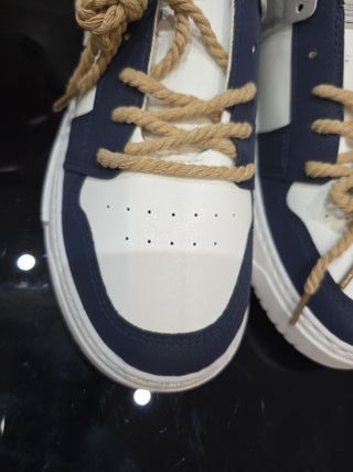 Zapatos de lona hombre azul y blanco