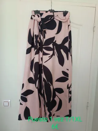 Pantalón ancho rosa y negro T/XL