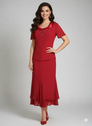 Conjunto elegante rojo talla 44 nuevo