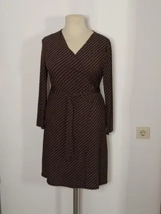 Vestido Mango envolvente rayas diagonales