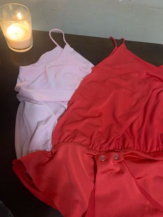 Body Bershka Rojo y Rosa