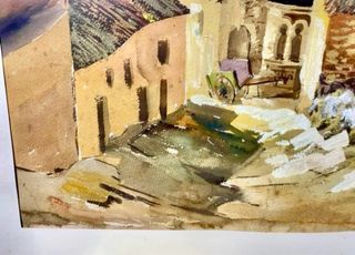 Cuadro original de Florentino Herrando “Aldea”