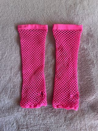 Guantes de rejilla rosa fucsia