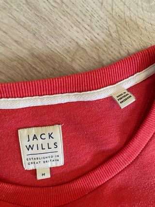 Sudadera Jack Wills Roja Logo Est. 1999
