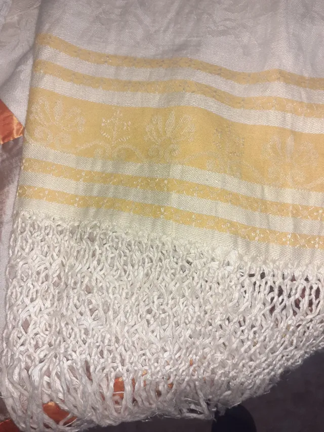 Lote de toallas vintage blancas y amarillas