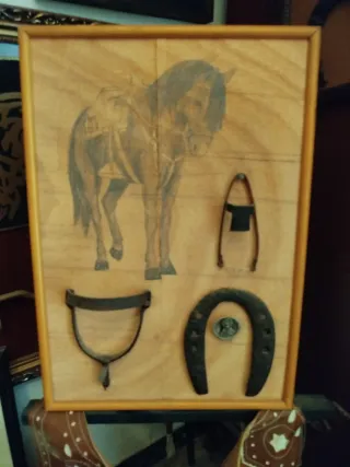 Cuadro caballo y accesorios ecuestres