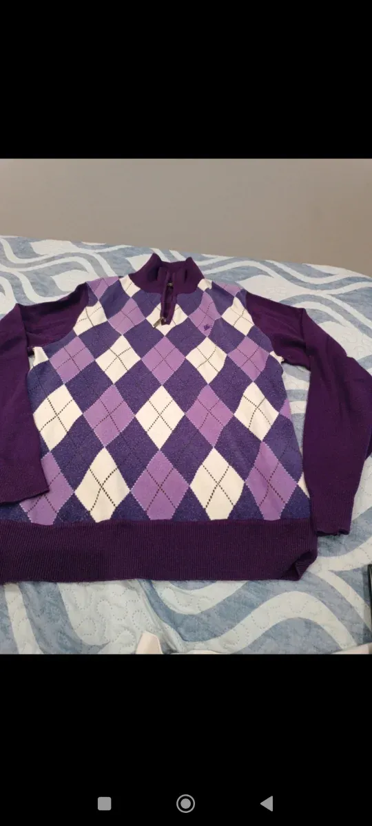 Maglione Diamond viola e bianco da uomo