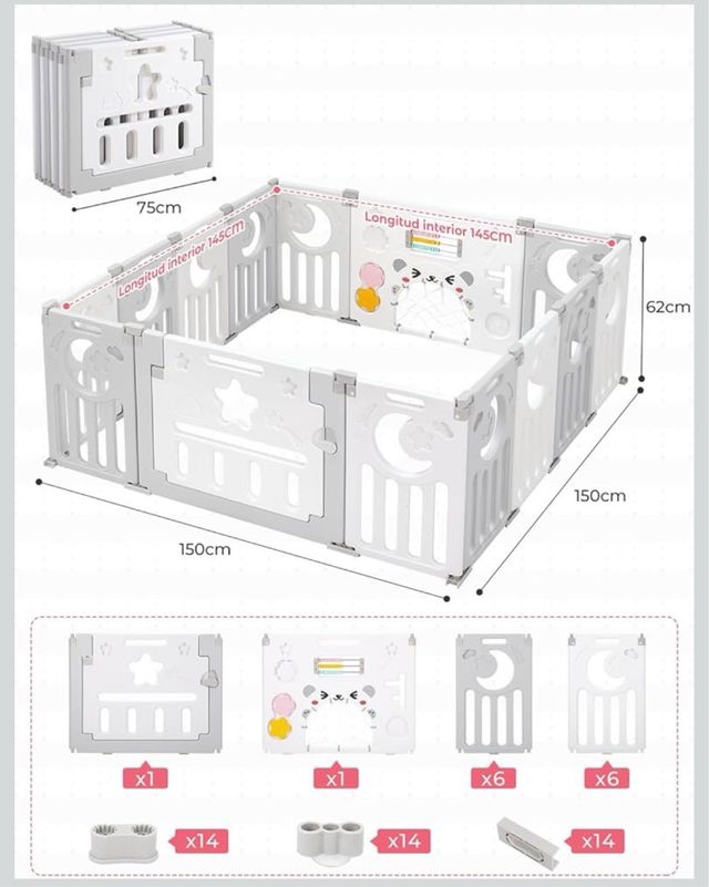 Parque infantil plegable Driplex 150x150cm