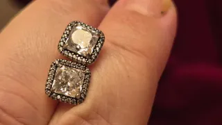 Pendientes Pandora Plata y Circonitas Cuadradas