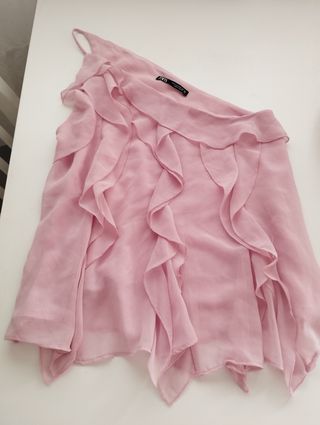 Blusa rosa con volantes