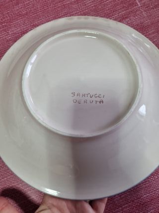 Piatto ciotola Santucci Deruta decorato a mano
