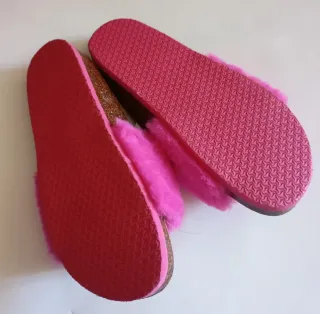 Ciabatte donna Tg 38 con pelo fucsia