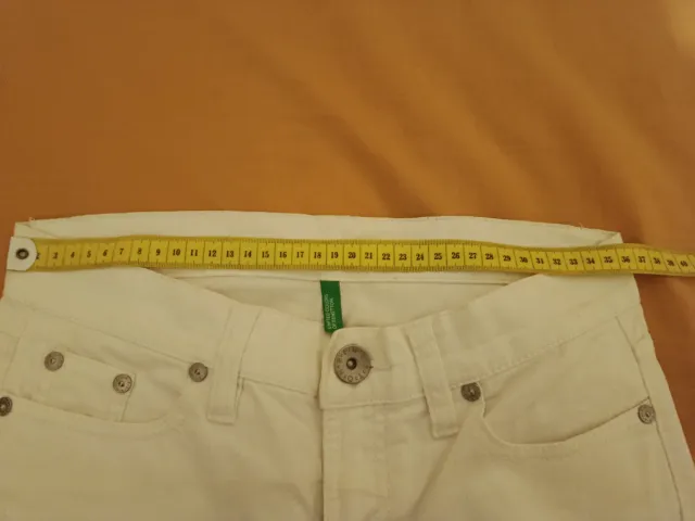 Pantalón Benetton Blanco Talla 36.