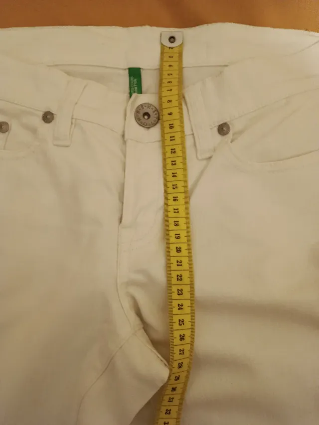 Pantalón Benetton Blanco Talla 36.