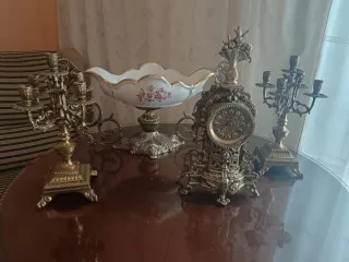 Conjunto Reloj, Candelabros y Cuenco