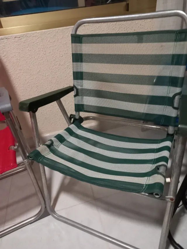 Sillas de Playa Plegables (Rojo y Verde)